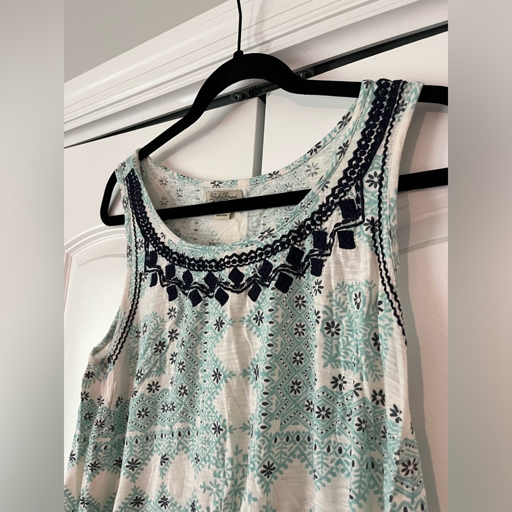 Lucky Brand Sleeveless Embroidered Tank Top S